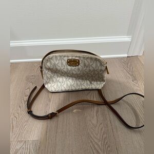 Michael Kors Beige and Brown Crossbody Bag